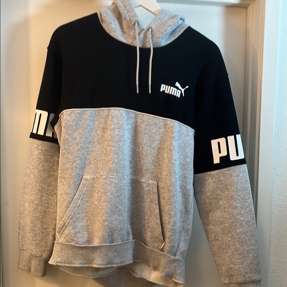 Puma Black and Gray Athletic Sweaters